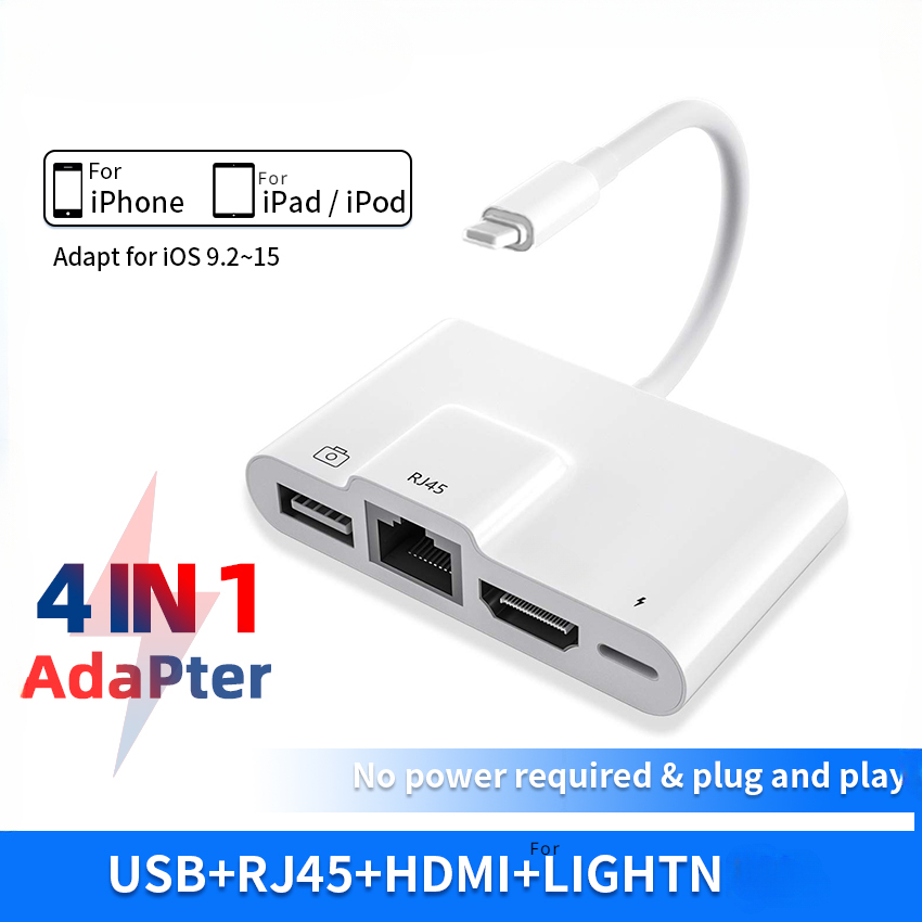 Smart Home Hub 2 - Voor Lightning naar RJ45 Ethernet OTG