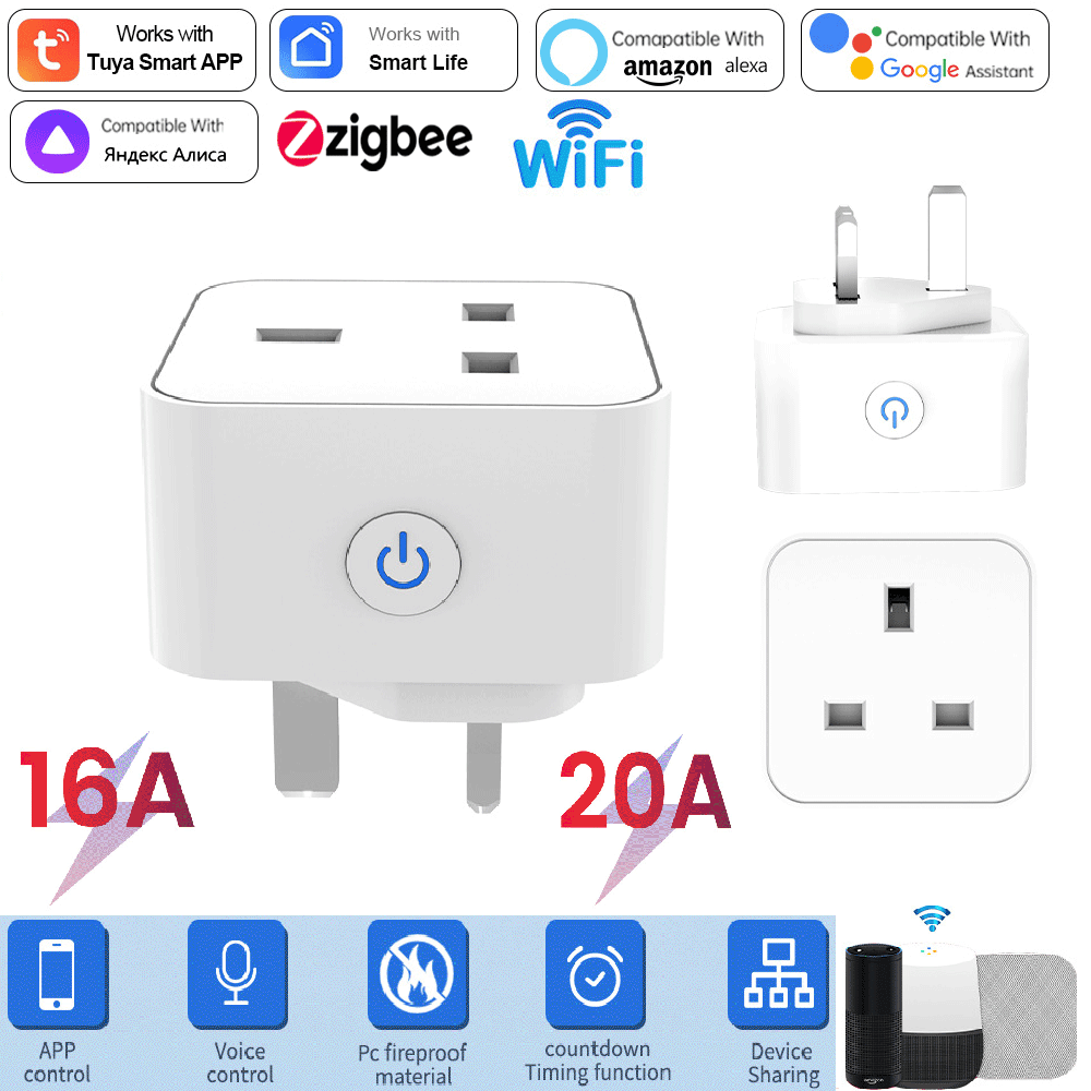 Tuya Smart Socket 16A/20A WiFi - Smart Home Wiser recensie en prijs